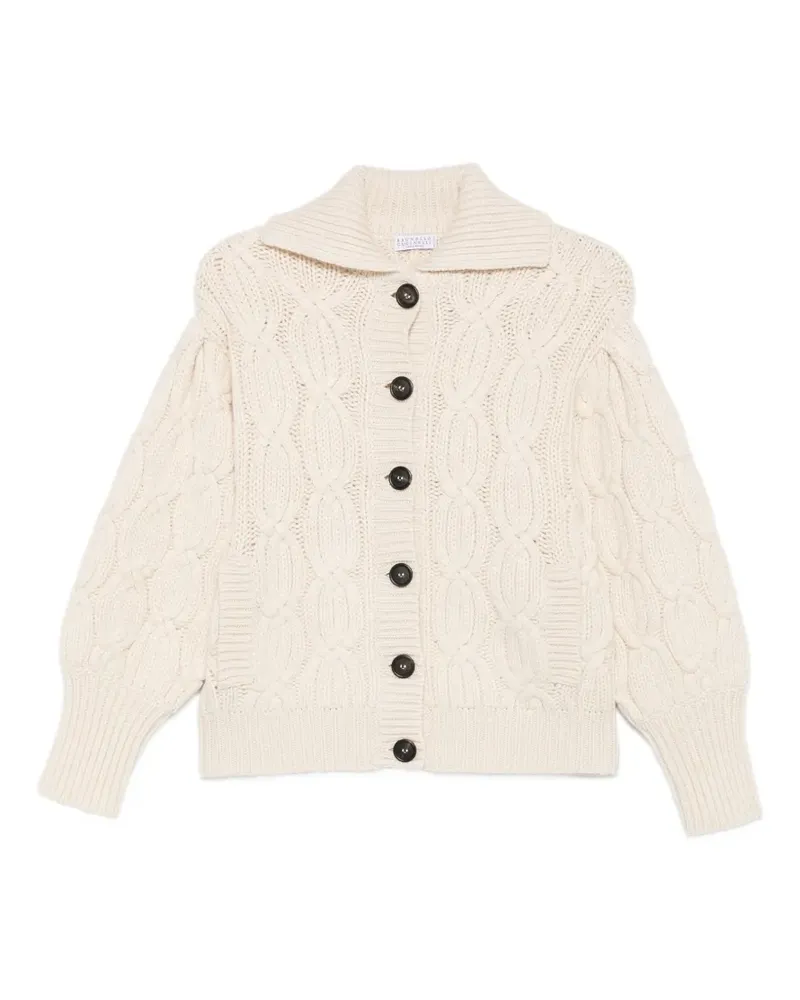 Brunello Cucinelli cable-knit cardigan - Nude Nude