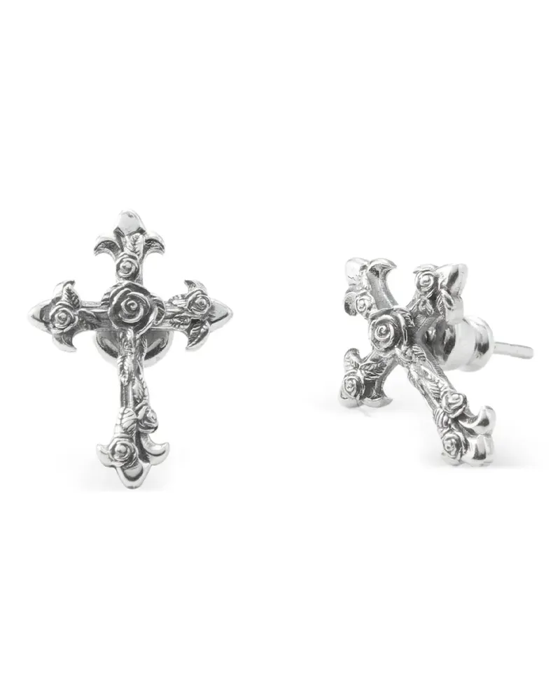 Emanuele Bicocchi Rose Cross Ohrstecker - Silber Silber