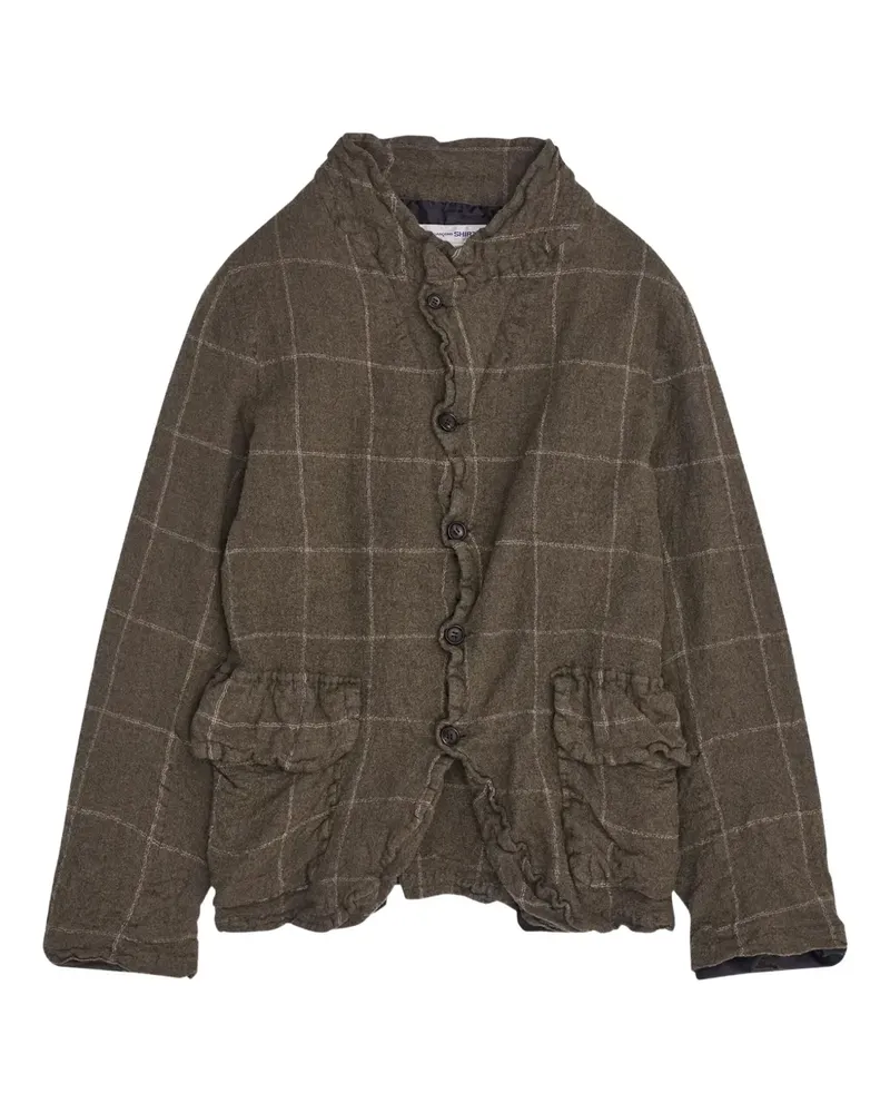 Comme des Garçons Karierte Jacke mit Rüschen - Grün Grün
