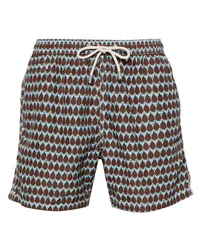 MC2 Saint Barth Badeshorts mit grafischem Print Braun