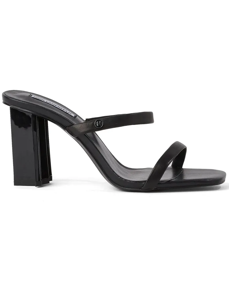 Karl Lagerfeld Tower Mules aus Leder 90mm - Schwarz Schwarz