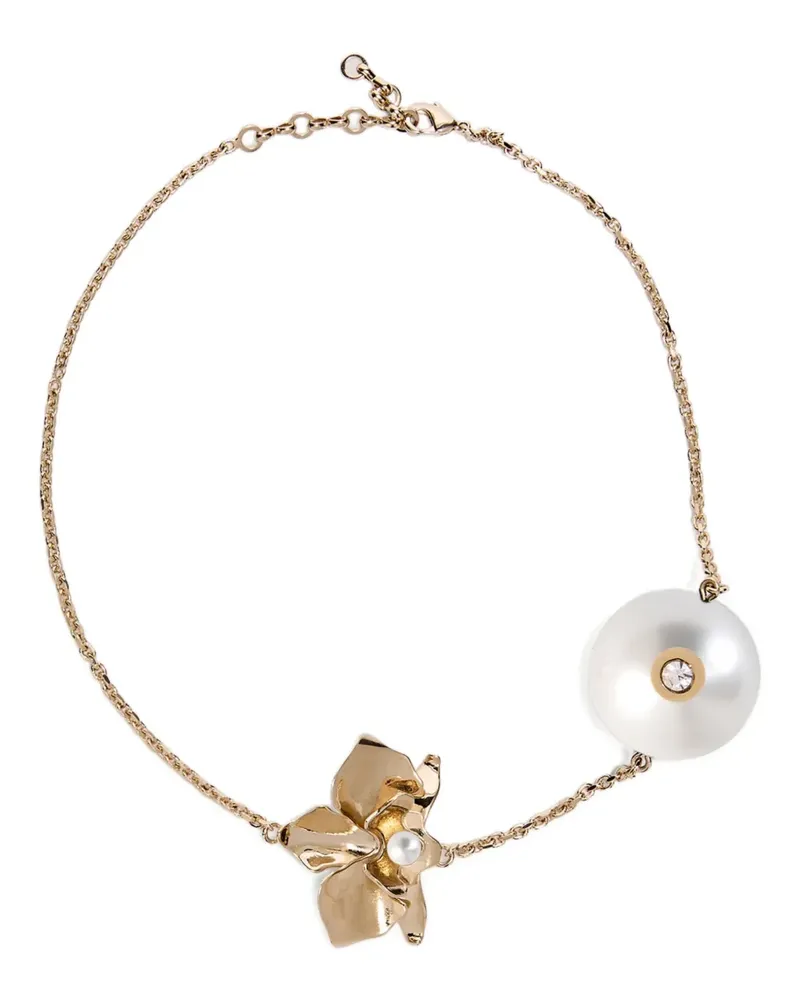 Genny Halskette mit Blumendetail - Gold Gold