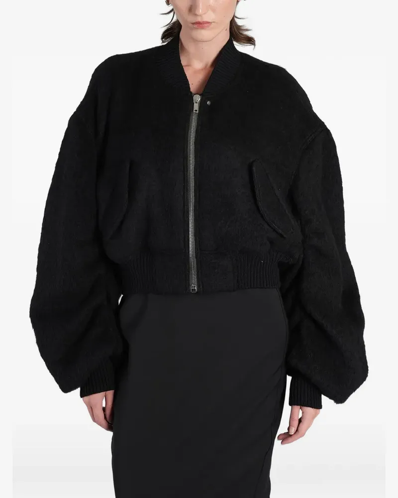Rick Owens cropped oversized bomber jacket - Schwarz Schwarz