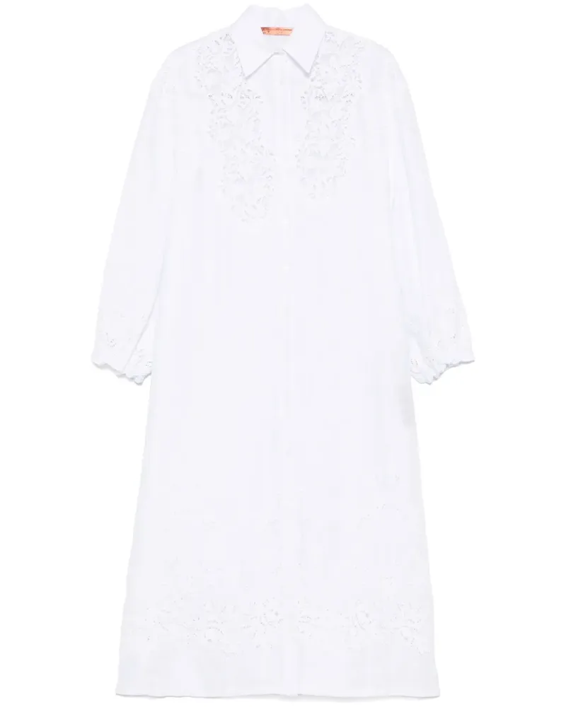 Ermanno Scervino Hemdkleid mit Spitzendetail - Weiß Weiß