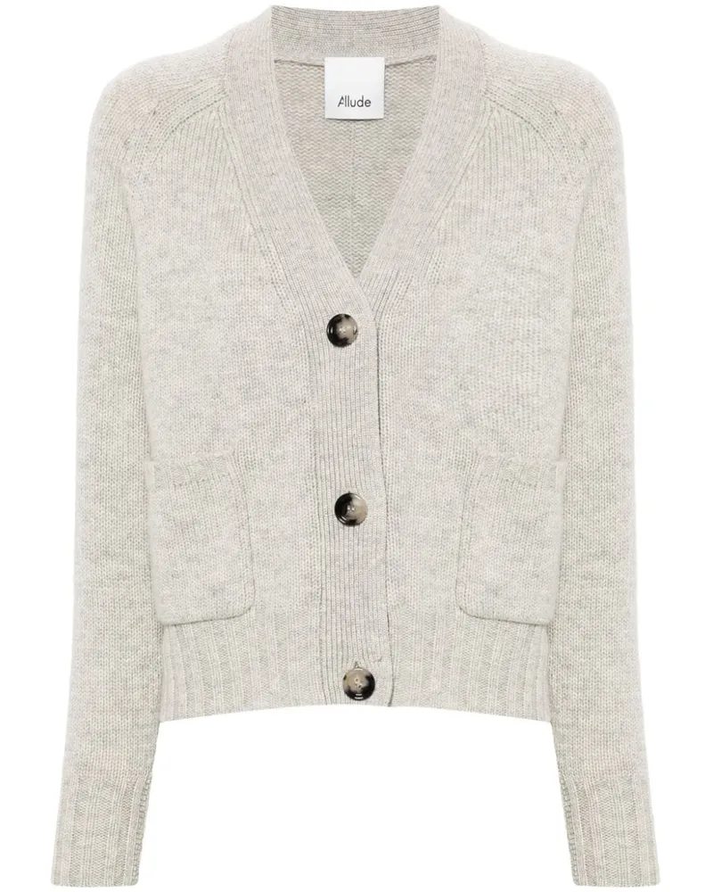 ALLUDE Cardigan mit V-Ausschnitt - Grau Grau