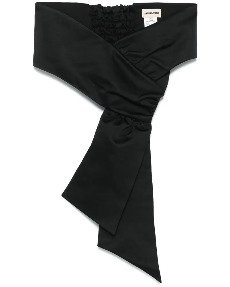 SHUSHU/TONG Schulterfreies Cropped-Oberteil - Schwarz Schwarz