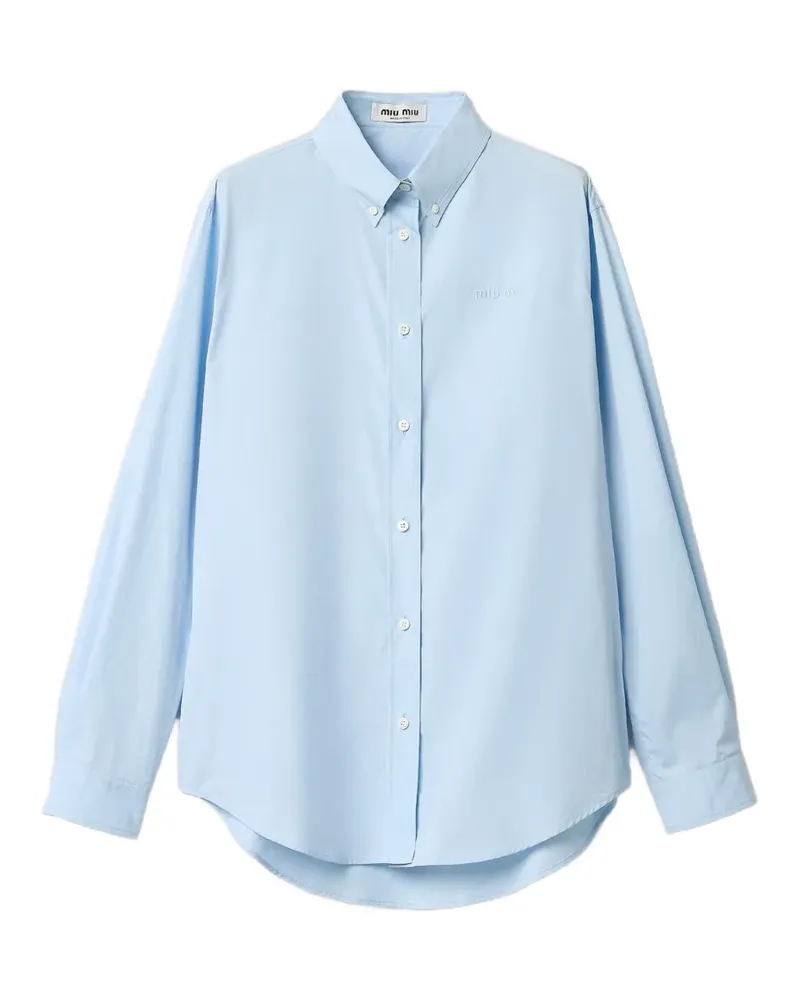 Miu Miu Button-down-Hemd mit Logo - Blau Blau