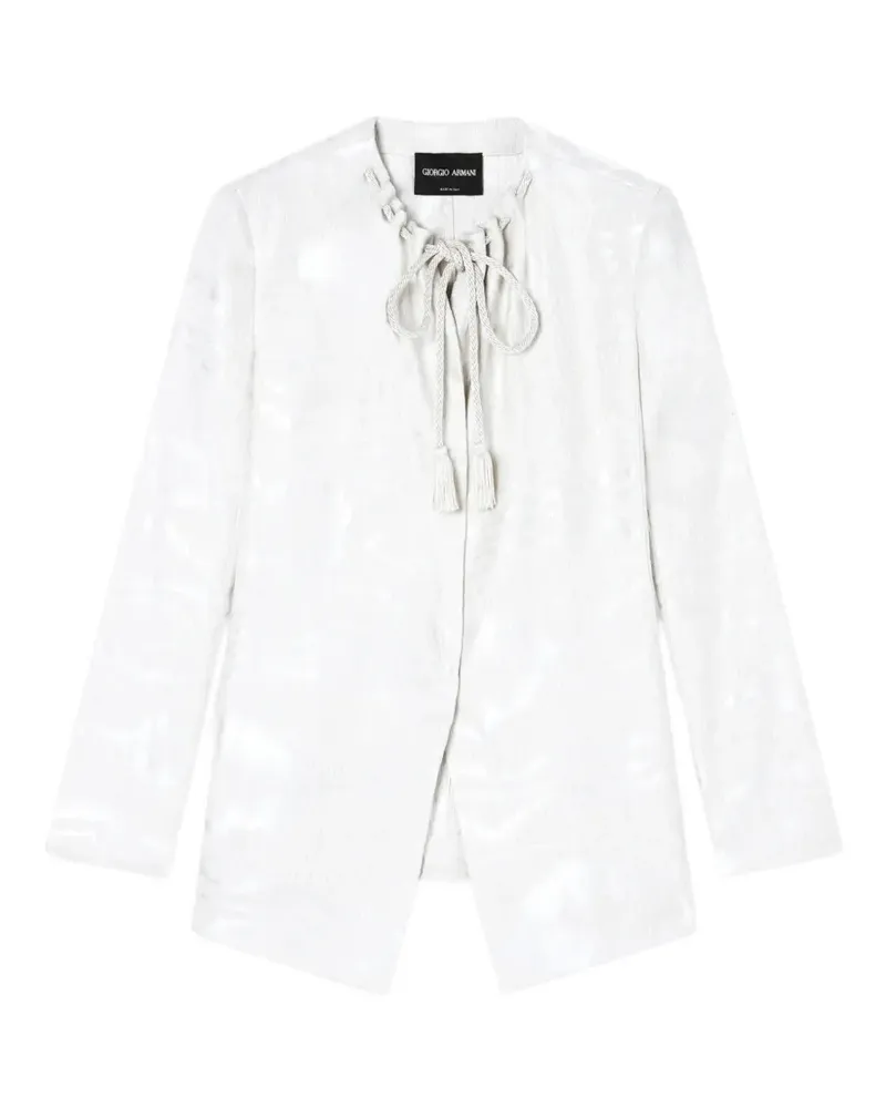 Giorgio Armani Moiré Jacke - Weiß Weiß