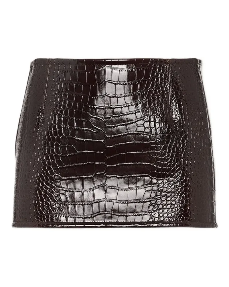Dsquared2 Leder-Minirock mit Prägung - Braun Braun