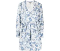 Kleid mit Paisley-Print - Blau