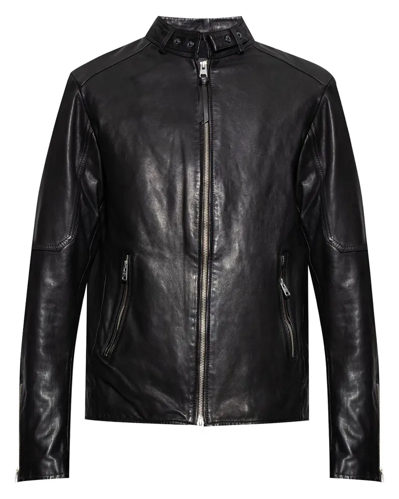 AllSaints Cora Lederjacke Schwarz