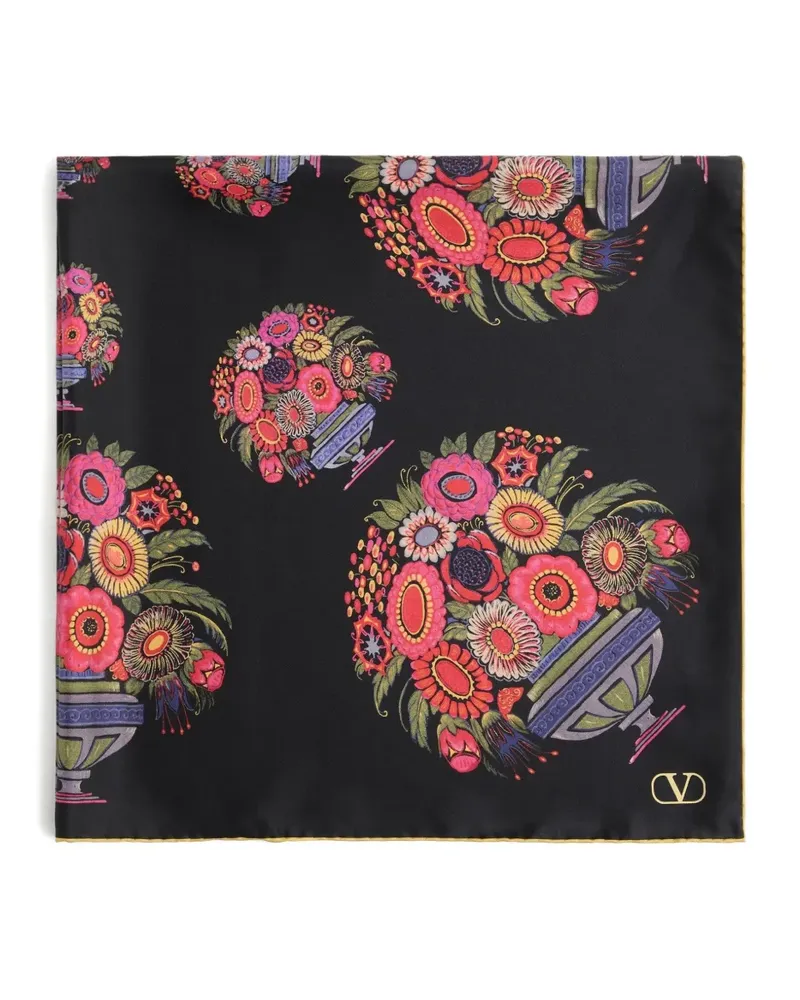 Valentino Garavani Papier Floral silk scarf - Schwarz Schwarz