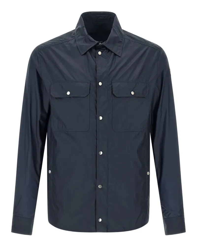 Moncler lightweight stop pointed-collar shirt - Blau Blau