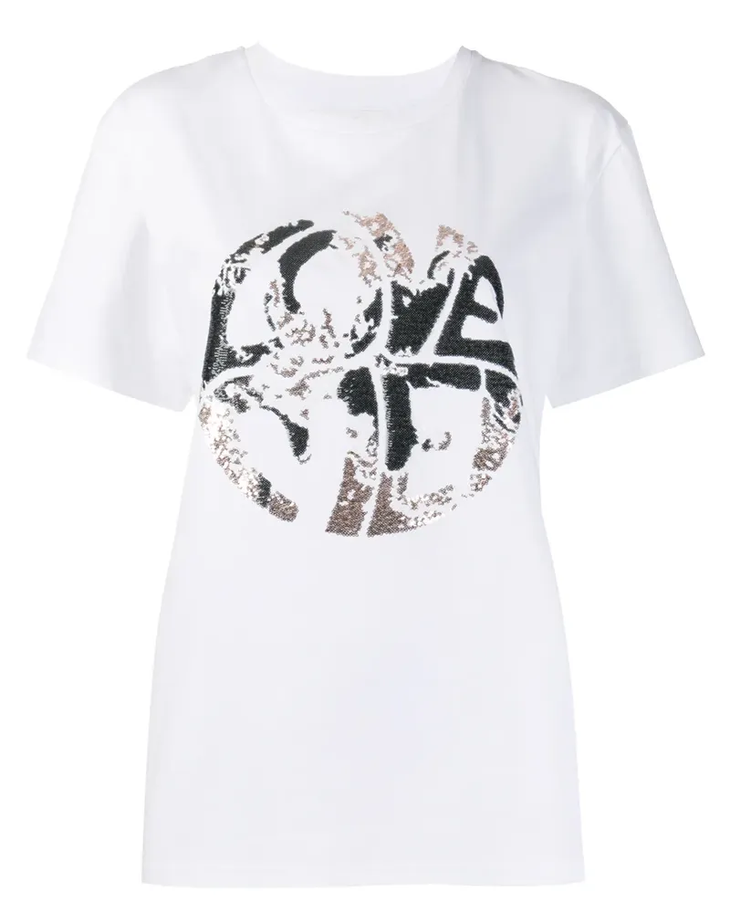 Alberta Ferretti T-Shirt mit Pailletten - Weiß Weiß