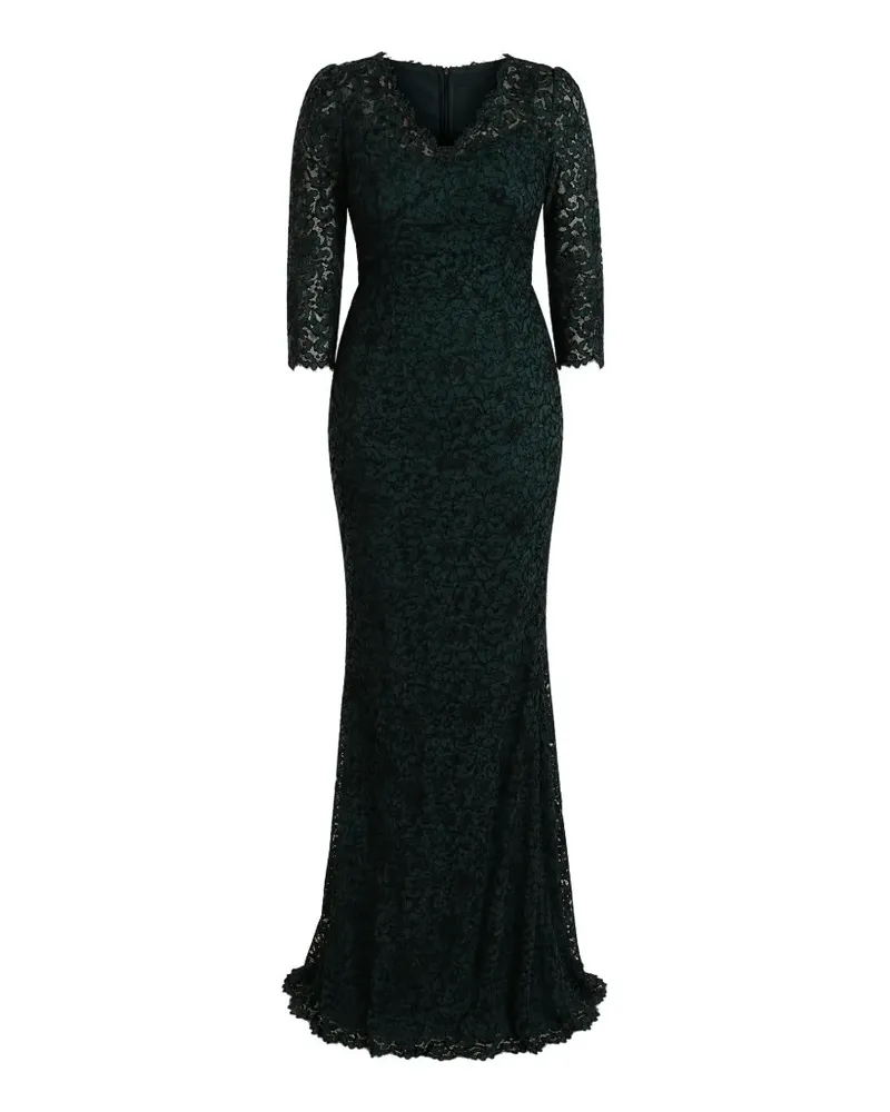 Dolce & Gabbana Kleid aus Spitze mit V-Ausschnitt - Grün Grün