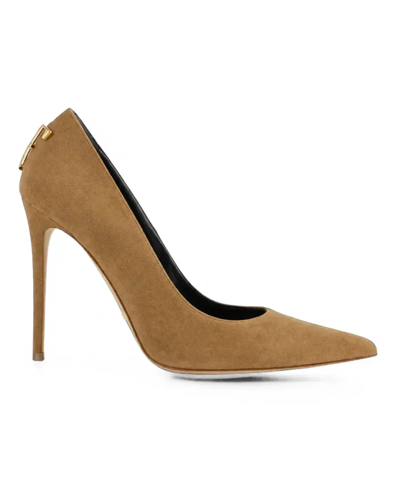 Elisabetta Franchi Pumps aus Wildleder mit Logo - Braun Braun