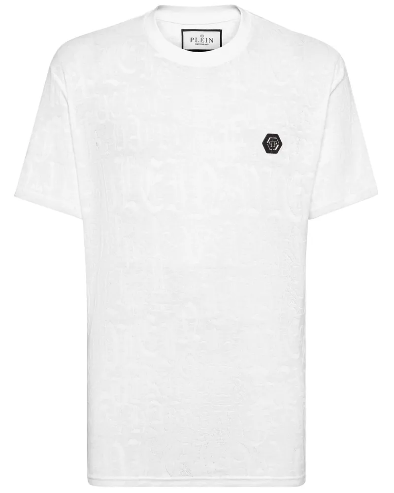 Philipp Plein T-Shirt mit Logo-Applikation - Weiß Weiß