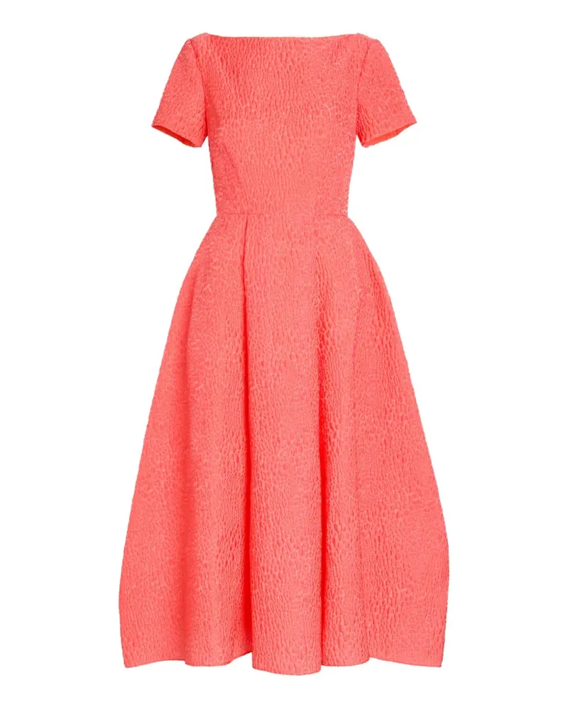 Roksanda Ilincic Vaela cloqué boat-neck midi dress - Rosa Rosa