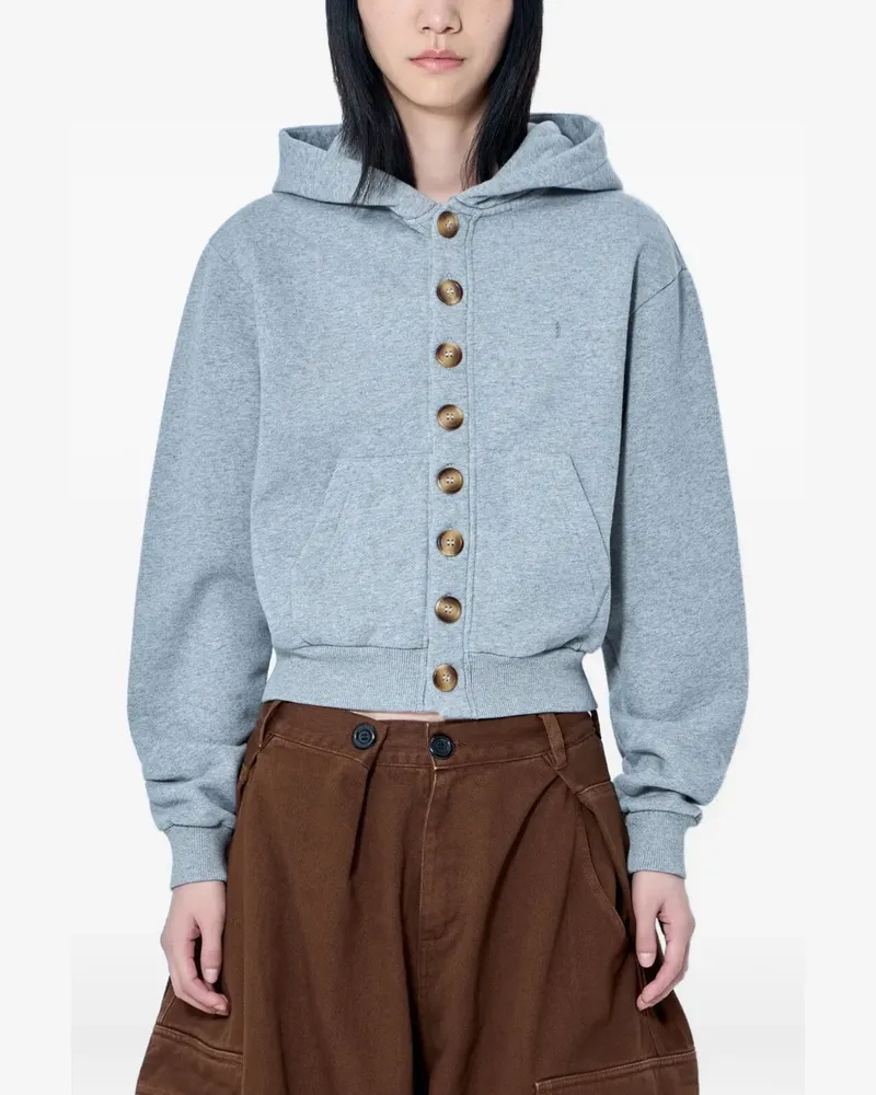 ABRA button-front hoodie - Grau Grau