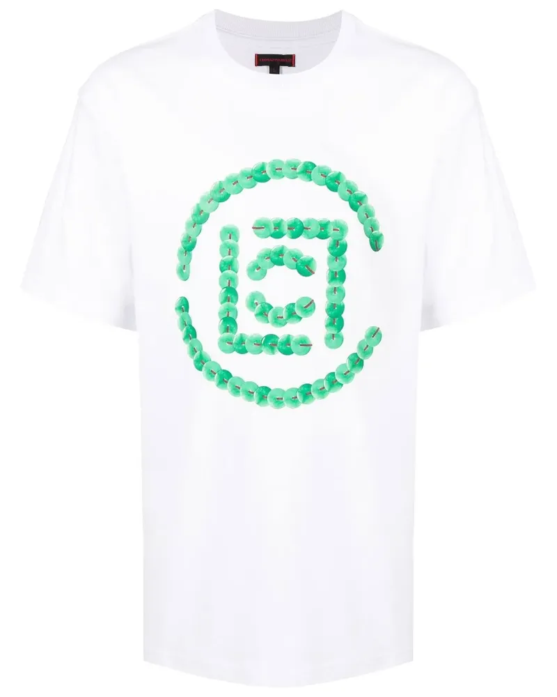 CLOT T-Shirt mit Knopf-Logo - Weiß Weiß