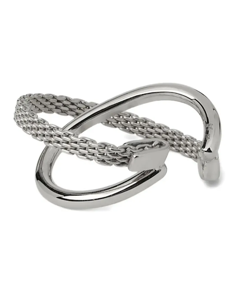 RÄTHEL & WOLF Edward Ear Cuff mit doppelter Creole - Silber Silber