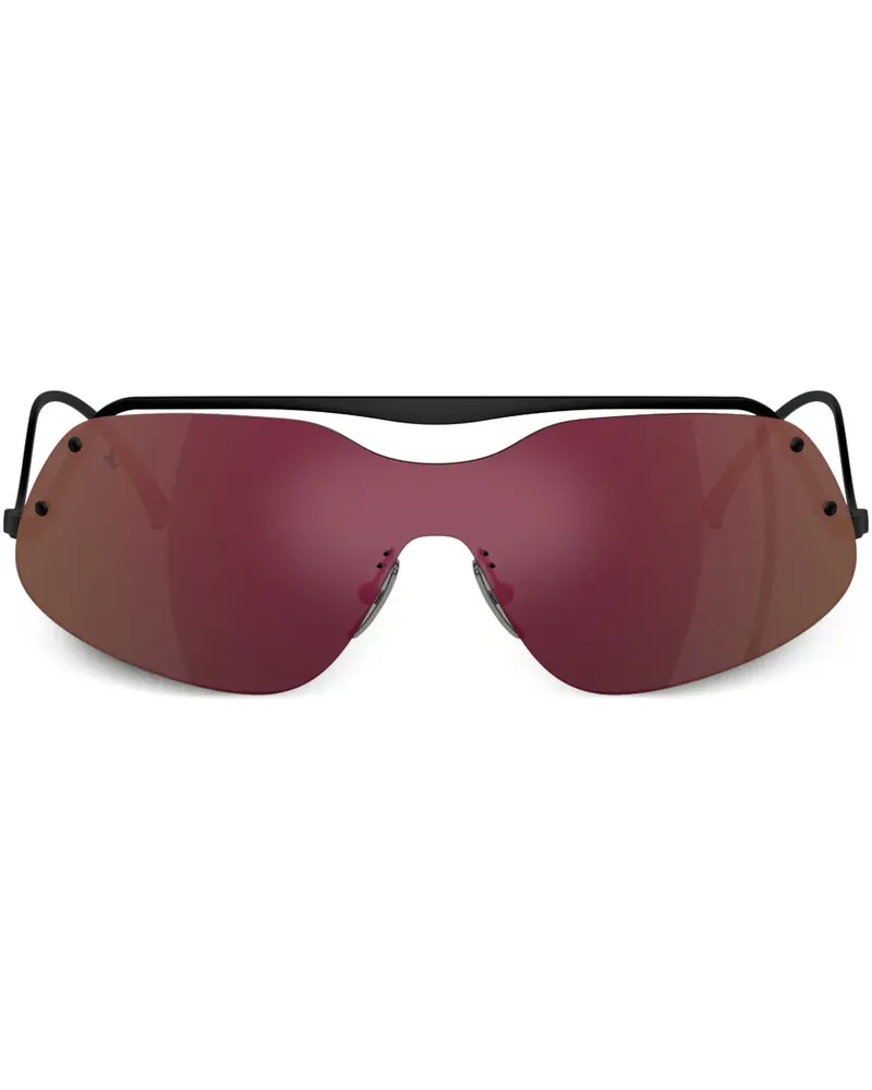 Ferrari Sonnenbrille mit Shield-Gestell - Schwarz Schwarz
