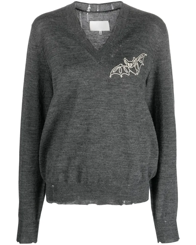 Maison Margiela Pullover mit Logo-Print - Grau Grau