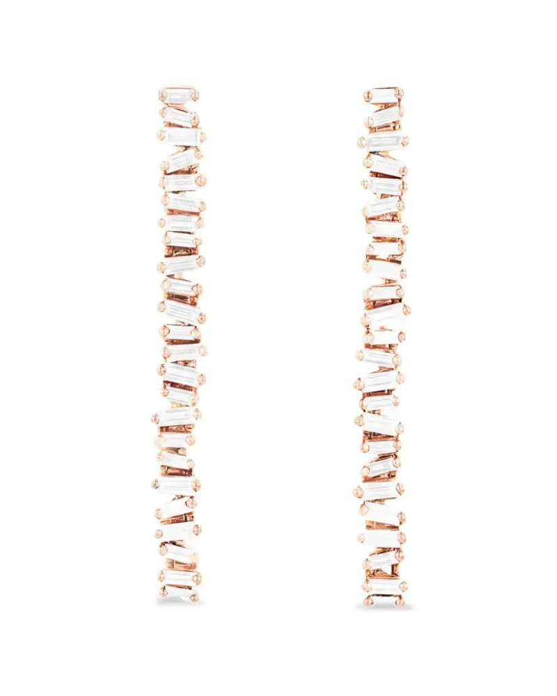 Suzanne Kalan Midi Tennis Drop Ohrringe mit Diamanten - Rosa Rosa