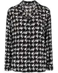 Anine Bing Bluse mit Hahnentritt-Print Schwarz