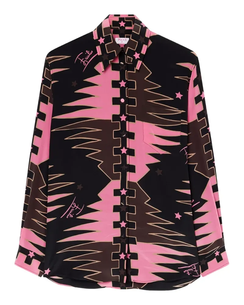 Emilio Pucci Oversized-Hemd mit Valdimontone-Print - Schwarz Schwarz