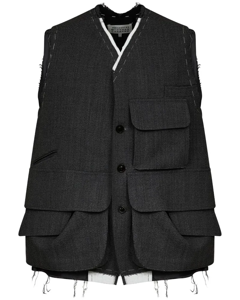 Maison Margiela Cargoweste aus Wolle - Grau Grau