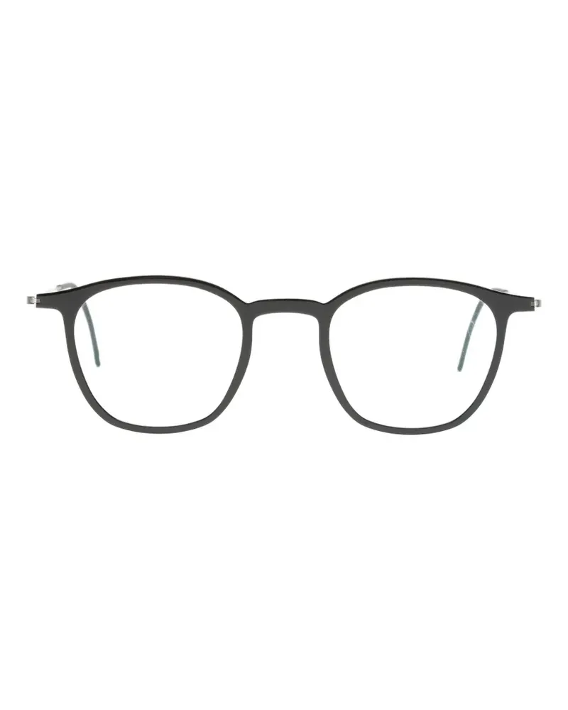 Lindberg Brille aus Titan mit rundem Gestell - Schwarz Schwarz