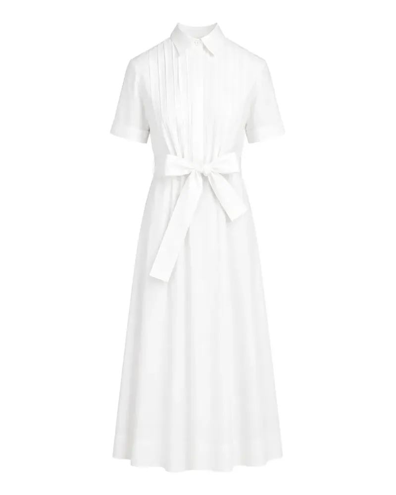 P.A.R.O.S.H. P.A.R.O H. pintuck-detail belted midi dress - Weiß Weiß
