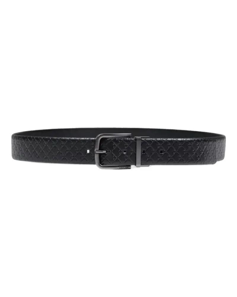 Calvin Klein logo-embossed reversible belt - Schwarz Schwarz