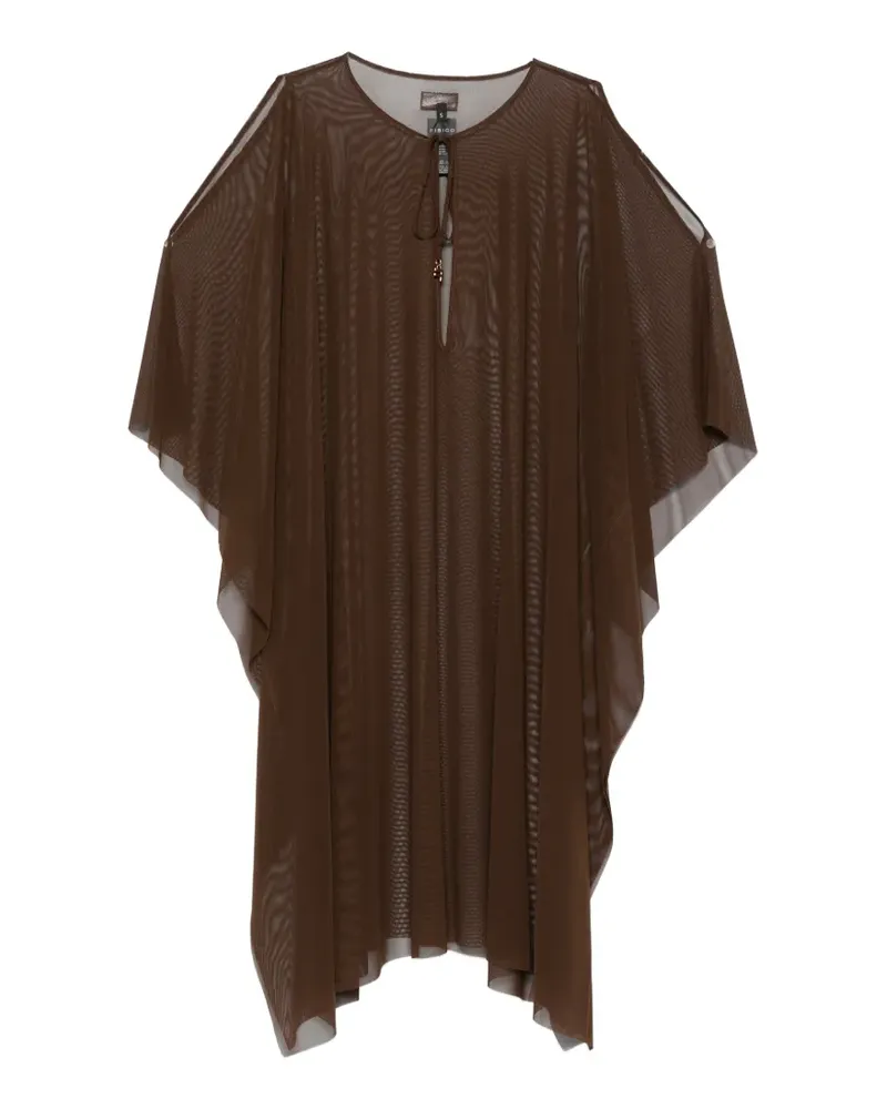 FISICO-Cristina Ferrari tie-fastening midi dress - Braun Braun