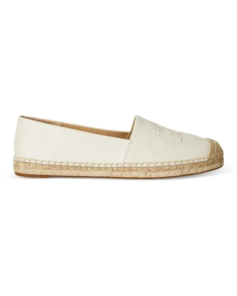 Ralph Lauren Cameryn embroidered-logo leather espadrilles - Nude Nude