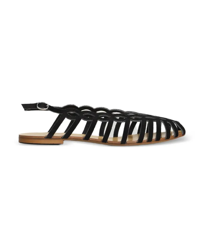 Anna F. cage-construction slingback sandals - Schwarz Schwarz