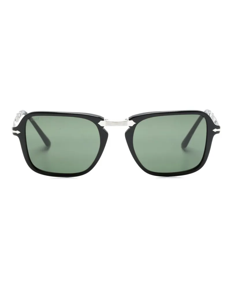 Persol Sonnenbrille mit eckigem Gestell - Schwarz Schwarz