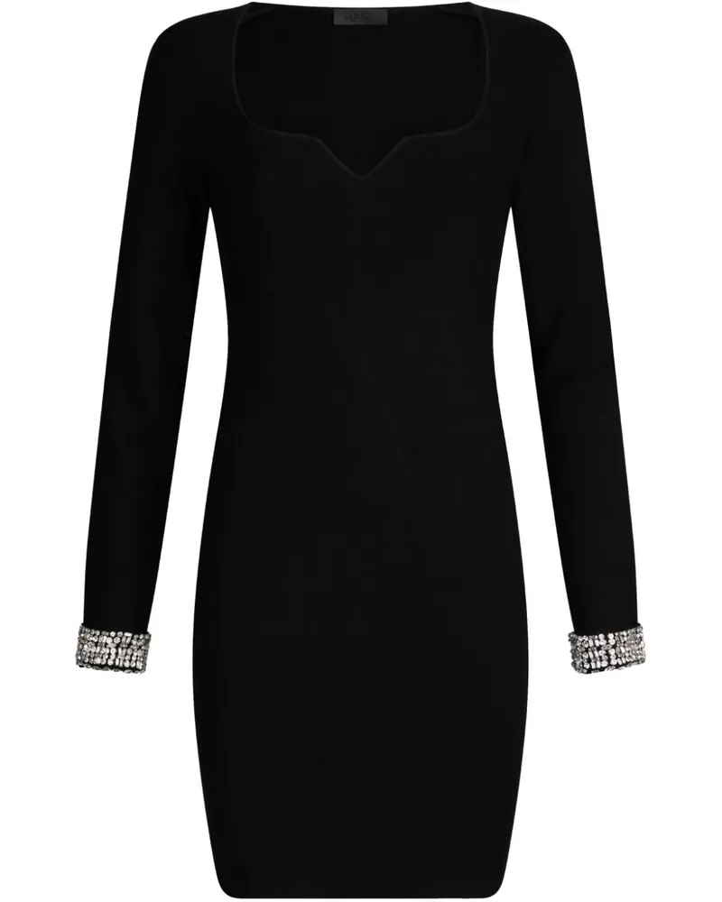 Liu Jo Gestricktes Kleid mit Strass - Schwarz Schwarz