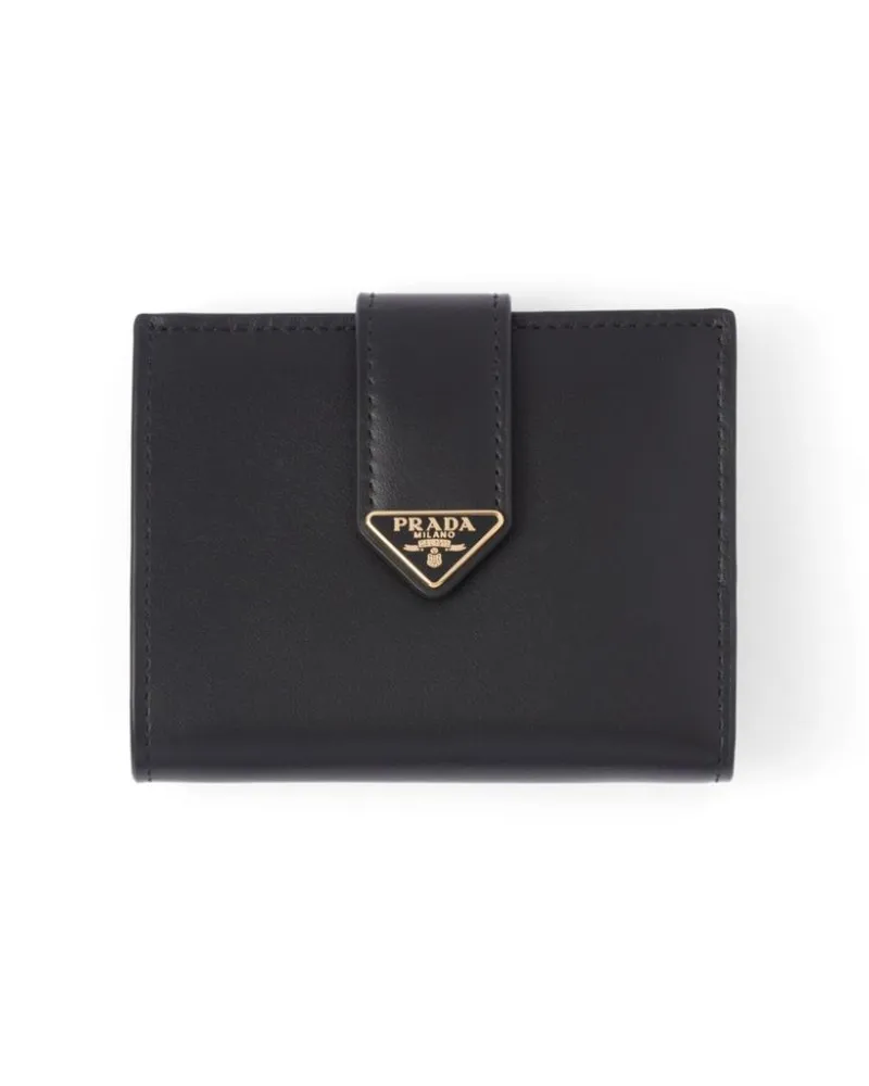 Prada Portemonnaie mit Triangel-Logo - Schwarz Schwarz