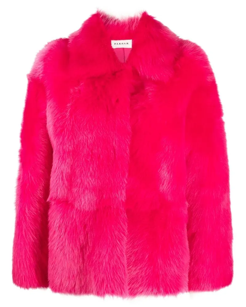 P.A.R.O.S.H. P.A.R.O H. Shearling-Jacke - Rosa Rosa