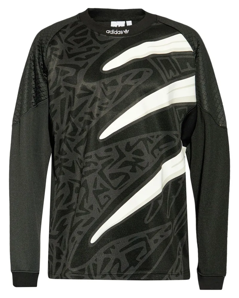 adidas Langarmshirt mit grafischem Print - Schwarz Schwarz