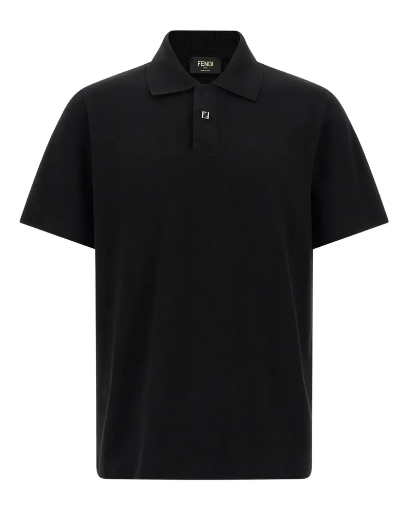 Fendi Piqué-Poloshirt mit FF-Detail - Black Black
