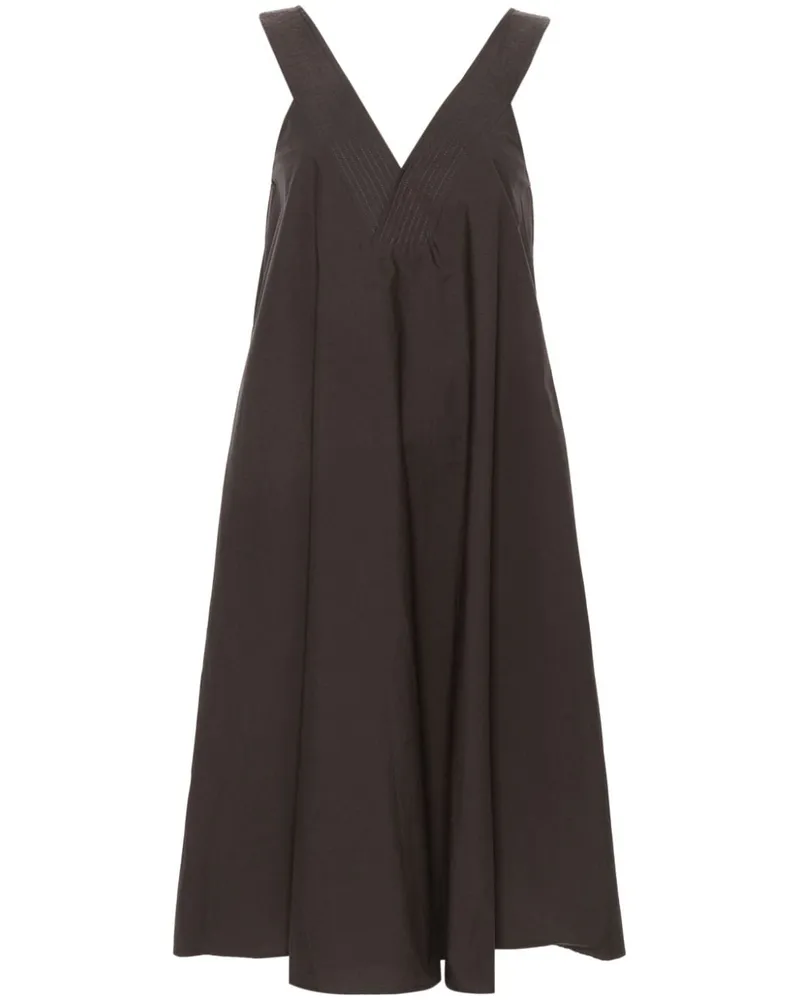 P.A.R.O.S.H. Kleid mit V-Ausschnitt - Braun Braun