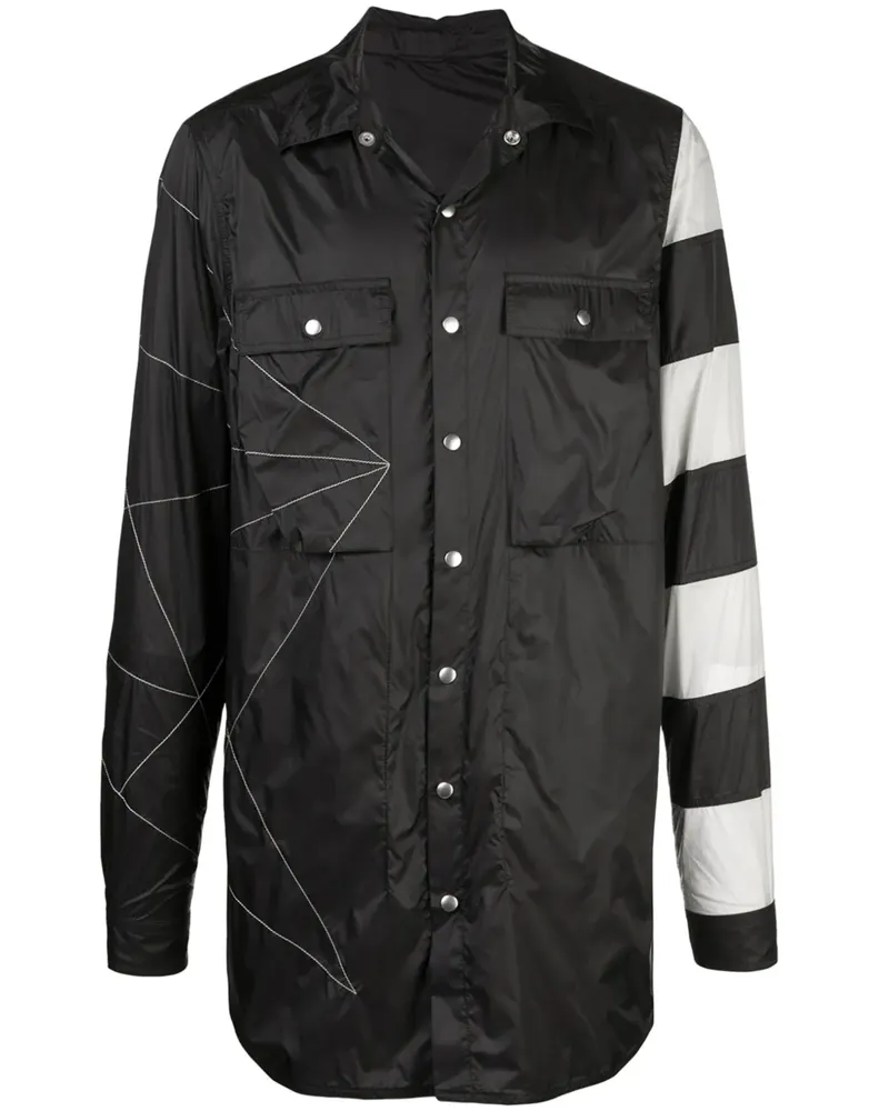 Rick Owens Gestreifte Hemdjacke - Schwarz Schwarz