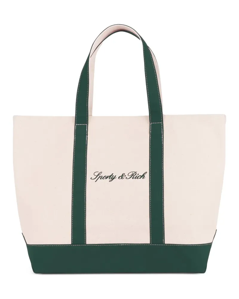 SPORTY & RICH Mittelgroße Signature Tote Bag - Nude Nude