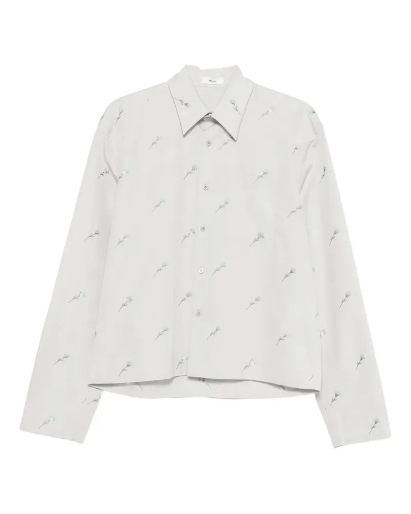 Rier floral-embroidered button-fastening shirt - Grau Grau