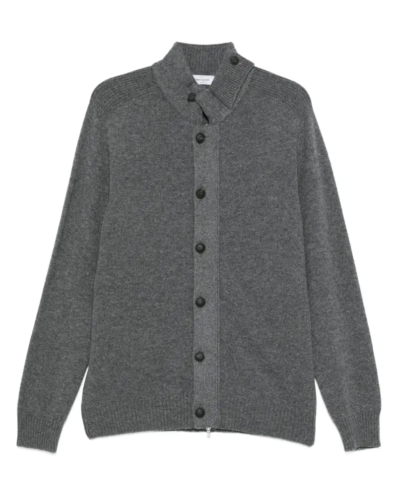 Gran Sasso high-neck buttoned cardigan - Grau Grau