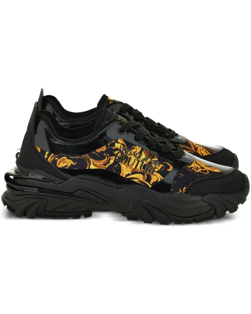 Versace Jeans Sneakers mit Barock-Print - Schwarz Schwarz