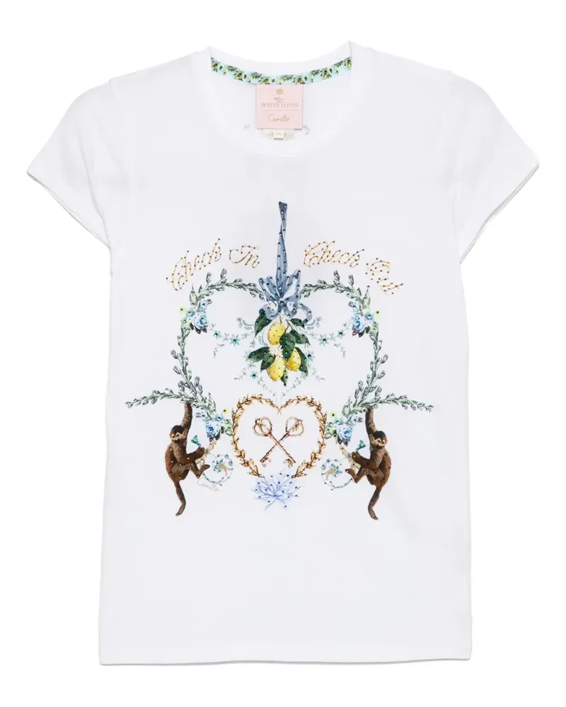 Camilla Venus On a Vespa T-Shirt - Weiß Weiß